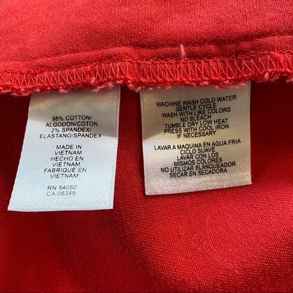 Jones New York Sport Stretch Button Front Blazer Red Cotton Medium - Picture 8 of 8